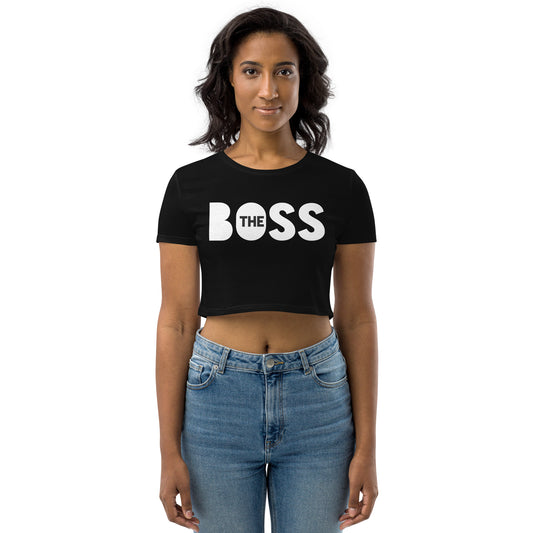 The Boss Women's Organic Crop Top | Black and White
